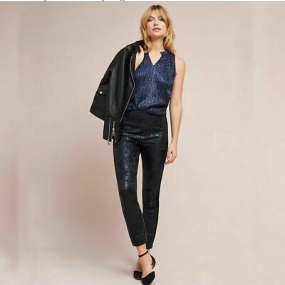 Anthropologie Essential Skinny
Jacquard Foil Brocade Pants Size 0